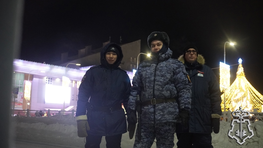 Вневедомственная охрана Росгвардии приняла участие в обеспечении безопасности более 3000 участников встречи Нового года в НАО